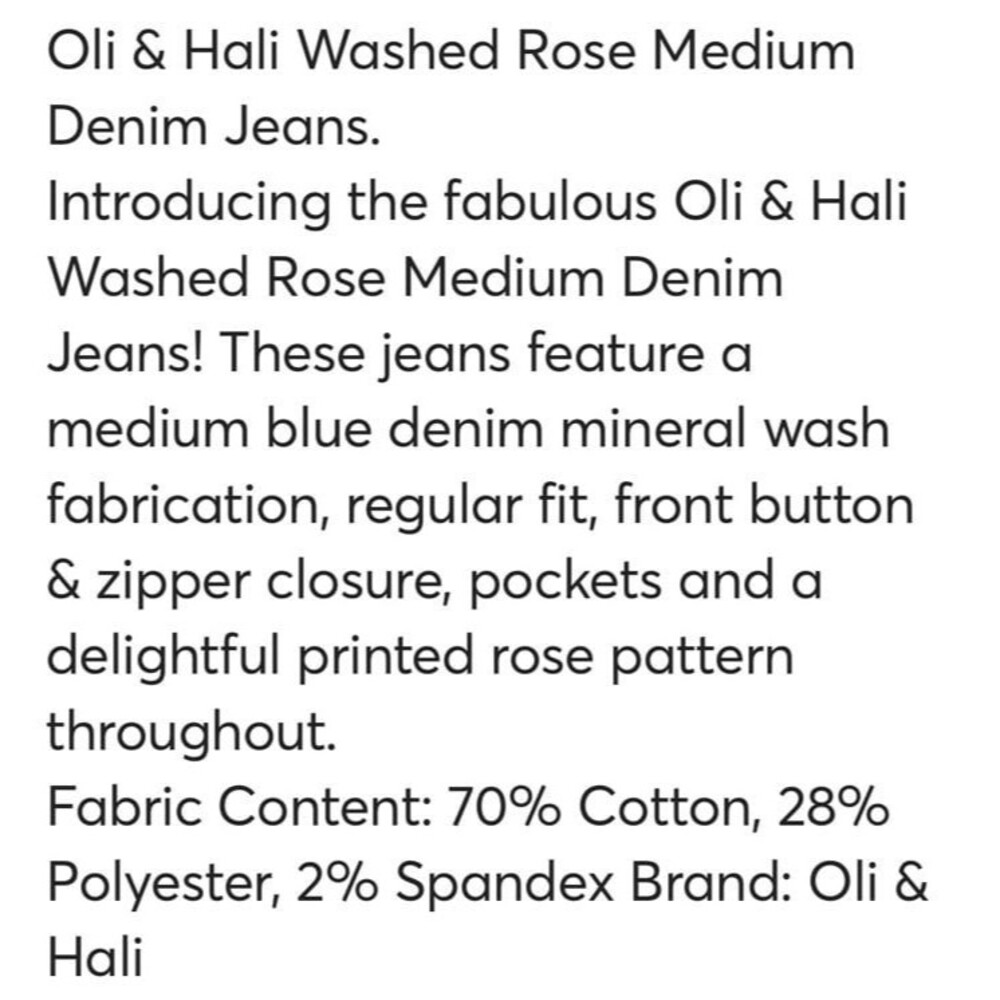 OLI & HALI jeans OH! jeans Oli and Hali pants OLI HALI jeans floral OLI&hali 2-6 - Picture 8 of 10